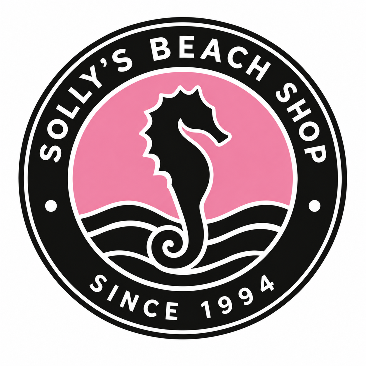 Solly's Beach Shop seahorse logo